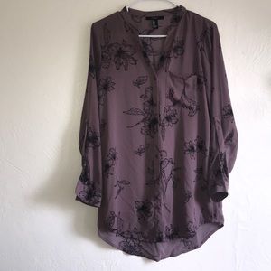 Forever 21 floral purple tunic